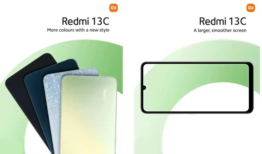 Redmi 13C officially teased revealing four color options and a notched  display - Gizmochina